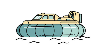 Hovercraft vehicle amphibious transport machine. © Supar
