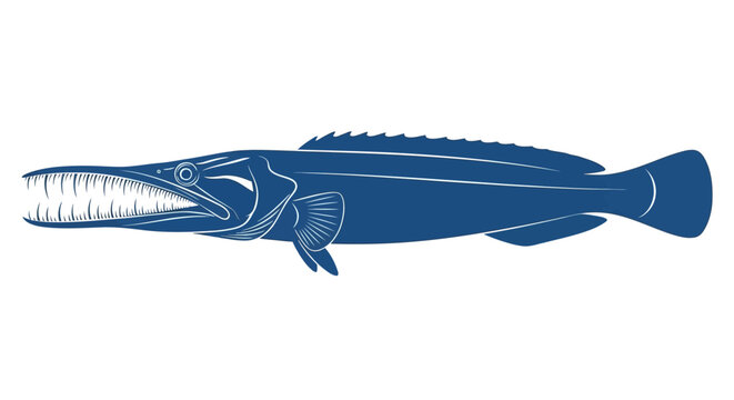 Large Blue Sawfish Marine Animal Side View.