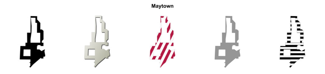 Obraz premium Maytown (Alabama) blank outline map