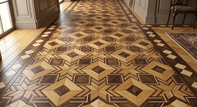 Luxury Wooden Parquet Floor Interior Photography
