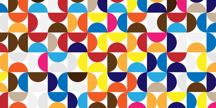 seamless pattern with colorful stripes circles fabric textile cloth line design background. vector candy flower design.