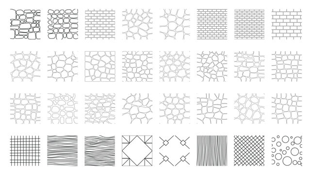 Landscape Architecture CAD Hatch Pattern Bundle with Stone, Grass, Tile and Abstract Texture Elements