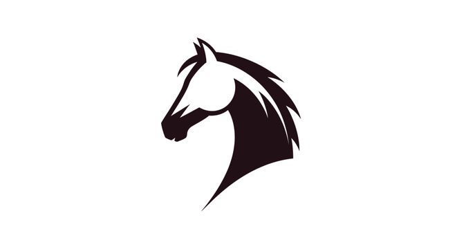 Horse Head Silhouette Profile View.