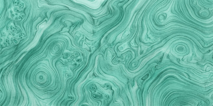 A swirling pattern of malachite green mineral with intricate, organic lines and textured wood grain effect, creating a visually captivating and luxurious abstract background.
