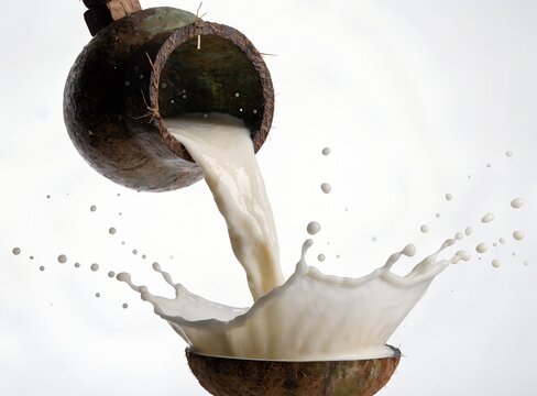 Coconut Milk Pouring Shot
