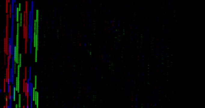 Broken Plasma Display Screen Damage with Color Shift Artifacts