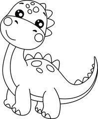 Cute Little Baby Dinosaur Coloring Page For Kids © soniagoncalves