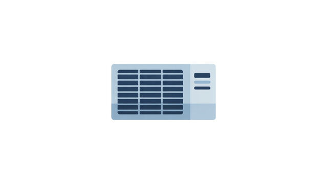 Modern window-mounted air conditioning unit installed in a building wall Vector