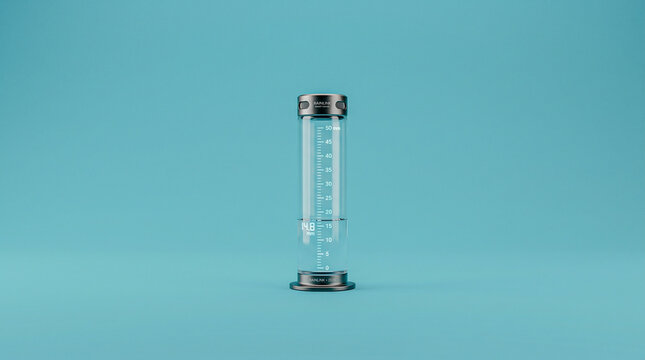 Smart rain gauge with sleek digital scale on turquoise backdrop
