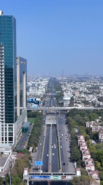 Vertical Aerial View of Sector 16 Noida Cityscape Uttar Pradesh India