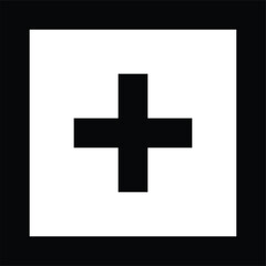 Fototapeta premium Plus Sign Square Line Icon Illustration – High-Quality Scalable EPS Vector Graphic for Add Buttons, Creating New Items, and UI Interface Web Design