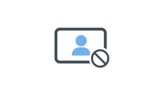 icon representing a rejected user profile.