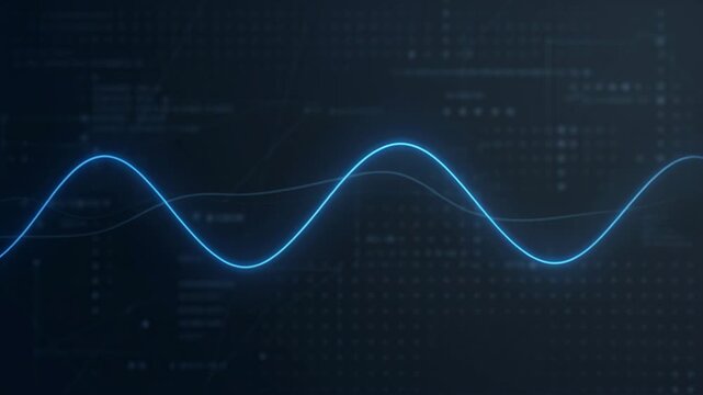 Data Pulse Line on Dark Digital Background