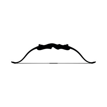 Recurve Bow Silhouette Horizontal Recurve Bow Vector.eps
