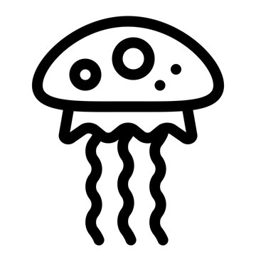 Marine Jellyfish Ocean Underwater Animal Icon