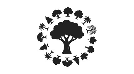 Tree Species Circular Icon Set © set
