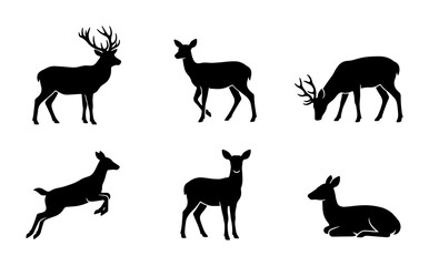 Fototapeta premium Deer Silhouettes Collection