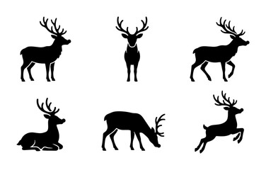 Fototapeta premium Deer Silhouettes Collection