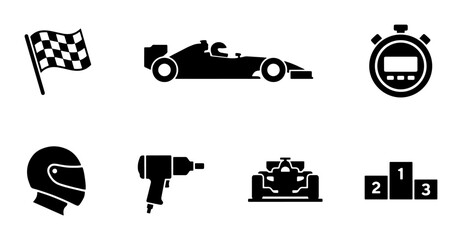 Racing Icons: Speed, Victory, and Competition Elements © Sanzida