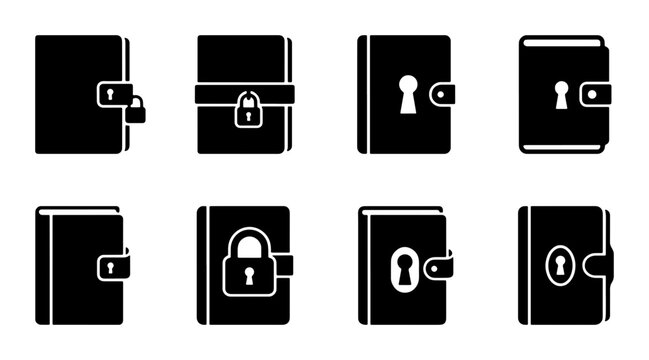 Diary Icons with Locks