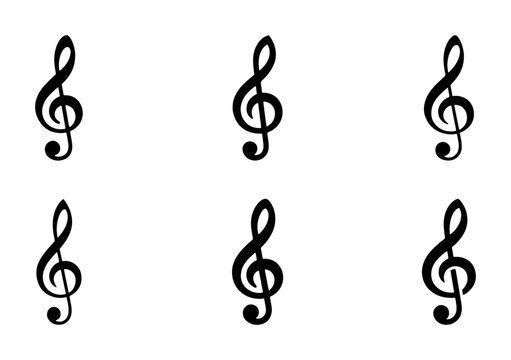 Six Treble Clef Symbols