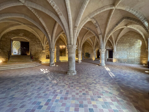 Royaumont Abbey, in Asni&egrave;res‑sur‑Oise, France,  Gothic Cistercian monastery with for serene gardens and Cloister