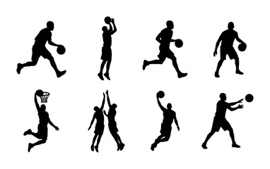 Basketball Player Silhouettes - Action Poses © Jui