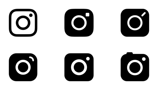 Instagram Icon Set, Camera Logo Variations, Social Media Branding, Digital Photography Icons