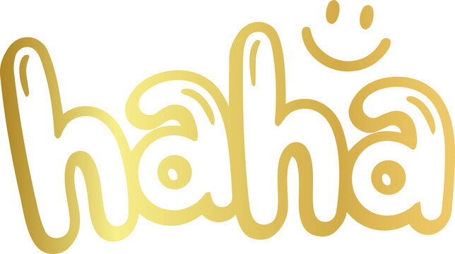 Golden Haha Speech Bubble Graphic Design Element