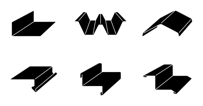 Metal Profiles Vector Icons, Building Materials Shapes, Construction Elements Set