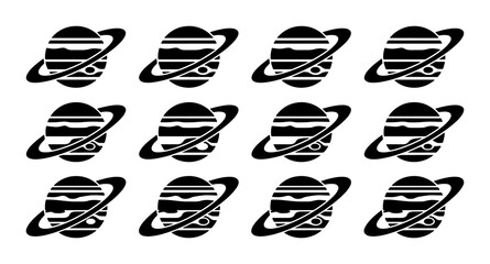 Saturn Planet Icons Pattern © Shohel