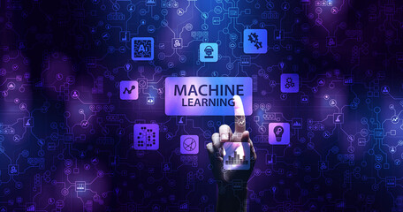 Fototapeta na wymiar Machine Deep learning algorithms, Artificial intelligence, AI, Automation and modern technology in business as concept.