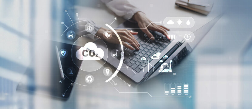 Carbon Footprint and CO2 Emissions Reduction Strategies Visualization.