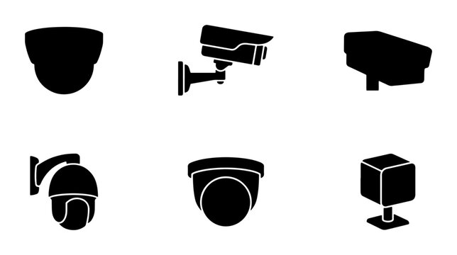 Security Camera Icons: Surveillance System Collection