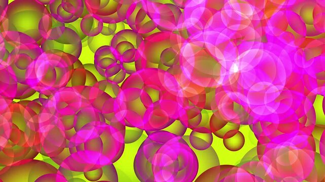 Animation of colorful iridescent bubbles exploding and floating on a green screen.Flying water bubbles green screen motion graphics.Soap air bubbles texture on chroma key green screen background.