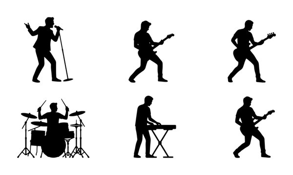 Musician Silhouettes: Band Performance Collection