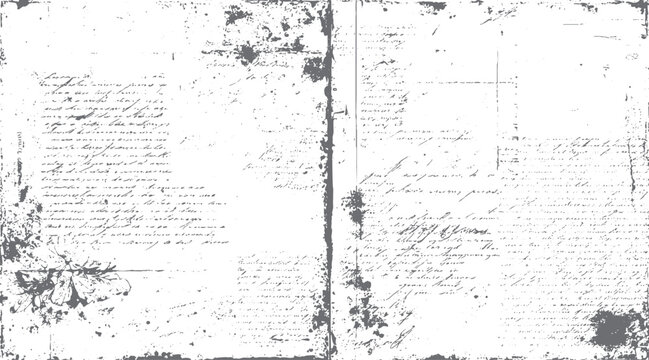 Faded handwritten script with floral and distressed paper texture antique aged