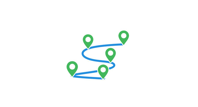Route map with multiple location markers.