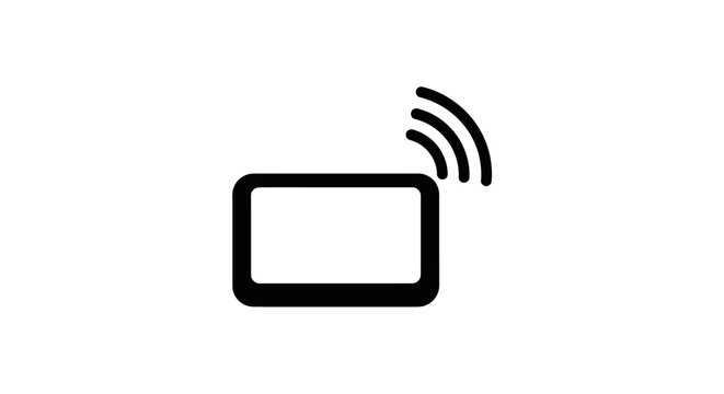 Simple icon of a device with signal.