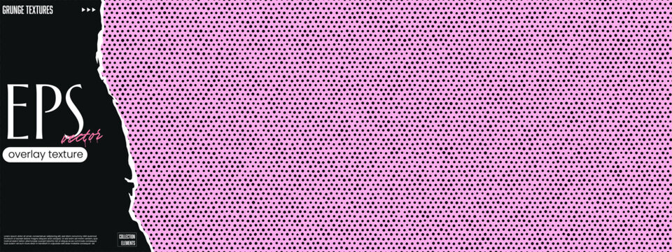 Halftone pink emo with texture overlay circle for copy geometry small. Frame material rust with craft optical concept for layer white background. Trace bubbles dada design with monochrome.