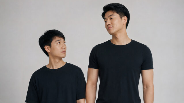 Short Asian Man Next to Tall Asian Man