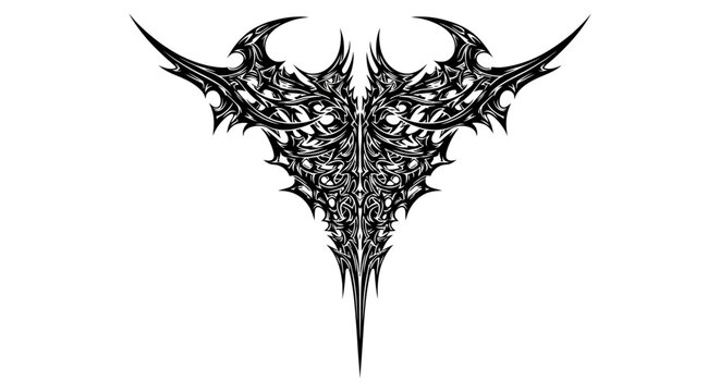 Dark gothic crest, black ornate emblem, sharp vector symbol, fantasy logo design