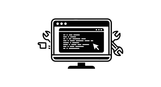 Computer screen with coding interface.