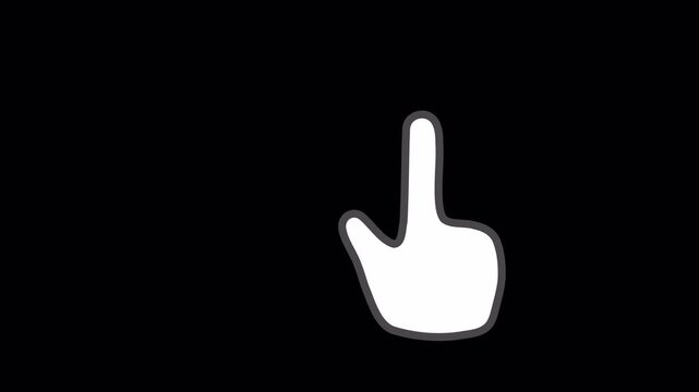 Animated **Swipe Up Hand Gesture** with **Arrow** Icon **Alpha Channel** Loop 4K