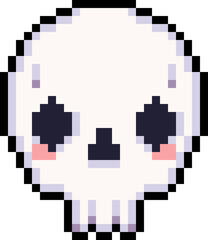 Fototapeta premium Skull Pixel Art Halloween Icon