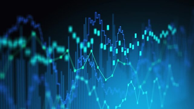 Invest index stock market graph showing, global economic investment strategy, forex currency exchange, business growth trend, and modern technology innovation concept
