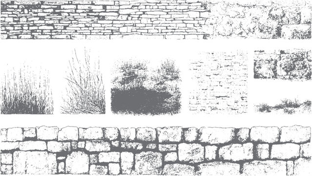 Landscape Architecture Surface Hatch Pack with Natural Grass Water Stone and Wall Texture Patterns