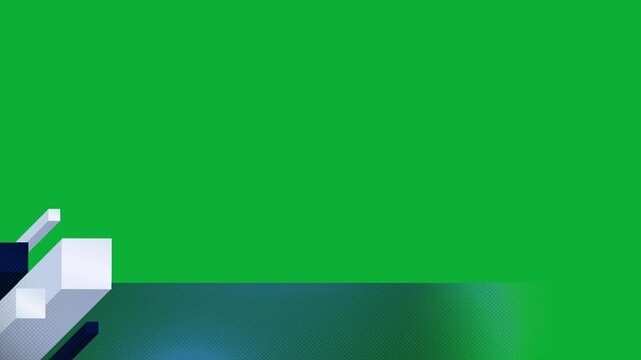 Modern news lower third template on green screen background for broadcast