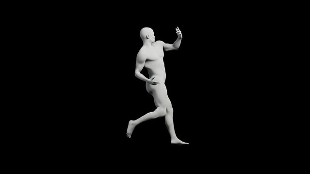 Mannequin reaching out confidently against black backdrop