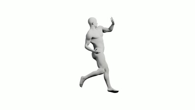 Mannequin reaching out confidently against white backdrop